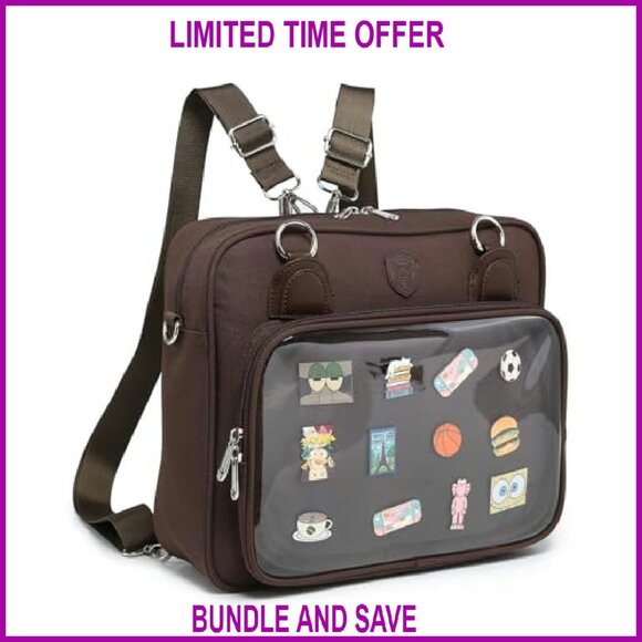 Oxford Ita Bag Crossbody Shoulder Satchel Messenger Backpack Pins Display - Picture 3 of 8